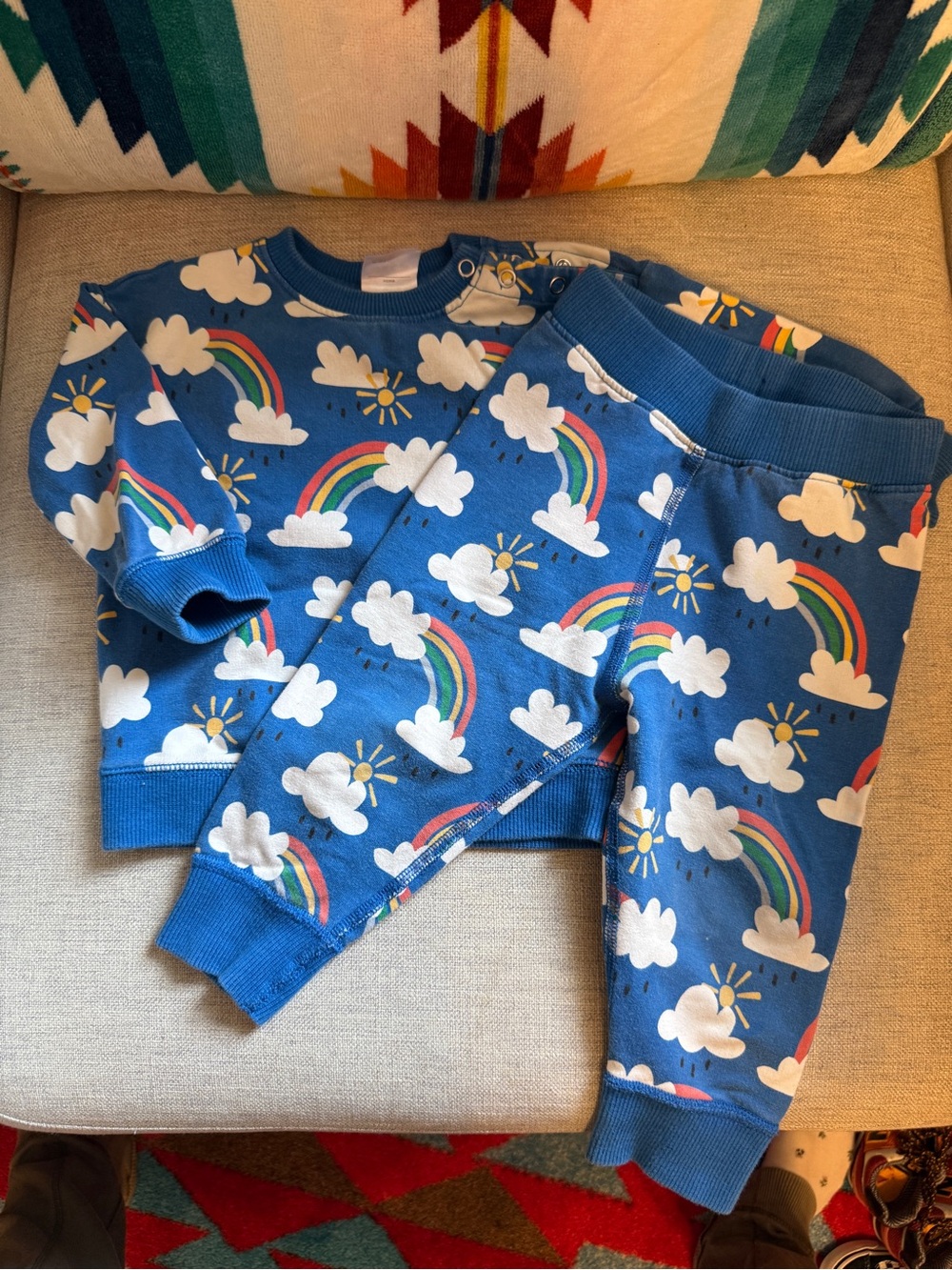 Hanna Andersson clouds and rainbows set 12-18months